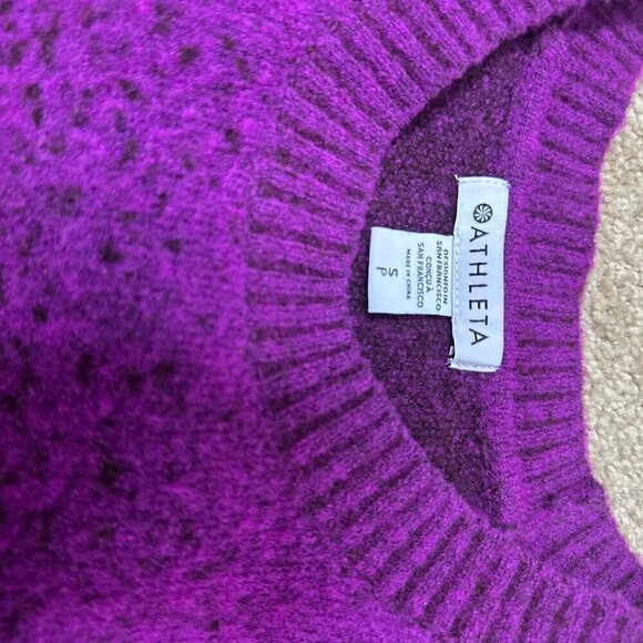 Athleta Hawthorn Textured Crew Sweater Merino Wool Ombre Purple - Size Small - Picture 10 of 15